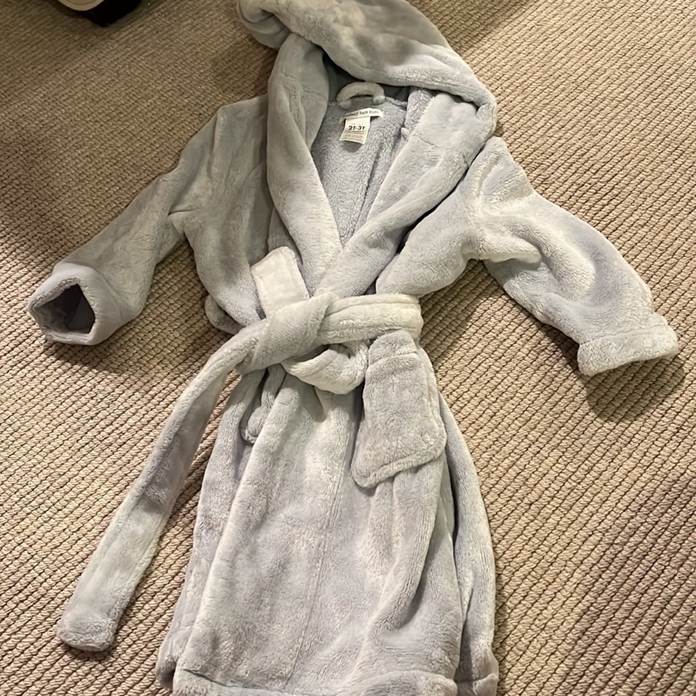 Pottery Barn Kids, light blue robe. 2-3T